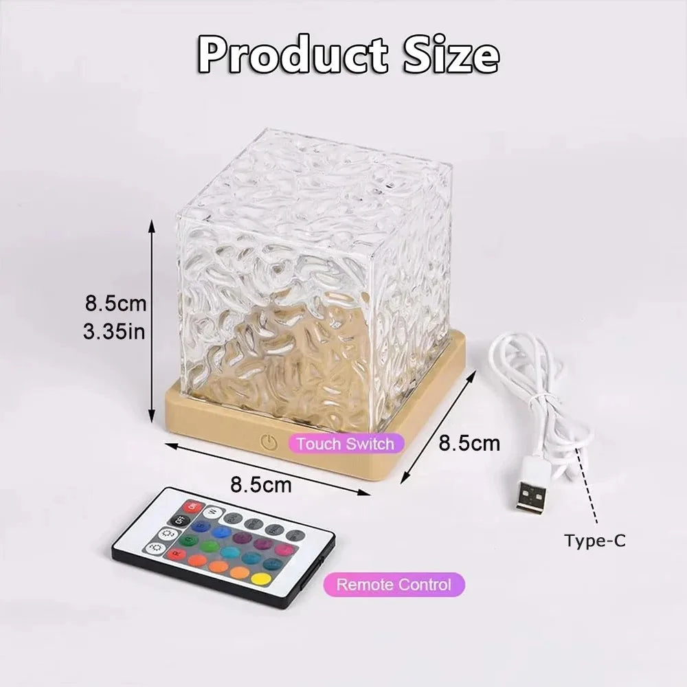 Lampe Aurore Boréale LED – Projecteur Effet Vagues d'Eau 16 Couleurs avec Télécommande